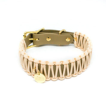 Biothane Paracord Halsband "Beige/Creme"