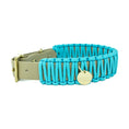 Bild in Galerie-Betrachter laden, Biothane Paracord Halsband "Beige/Türkis"