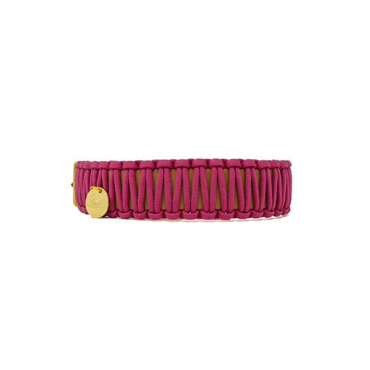 Biothane Paracord Halsband "Cognac/Fuchsia"