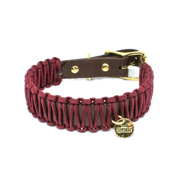 Biothane Paracord Halsband "Dunkelbraun/Dunkelrot"