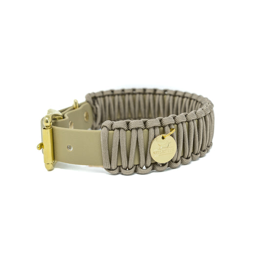 Biothane Paracord Halsband "Beige/Tan"