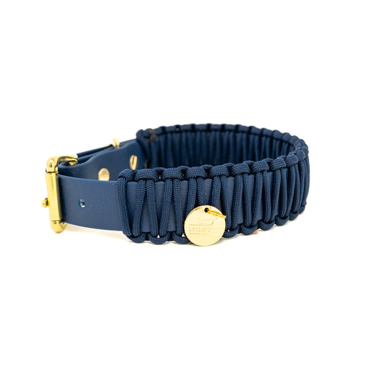 Biothane Paracord Halsband "Dunkelblau/Dunkelblau"