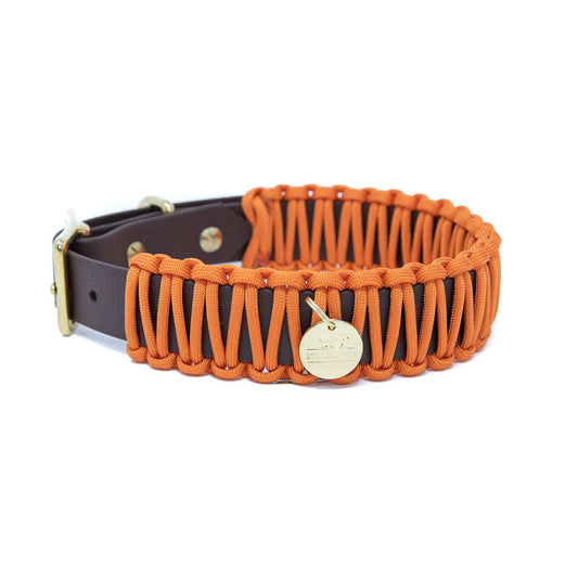 Biothane Paracord Halsband "Dunkelbraun/Fox"