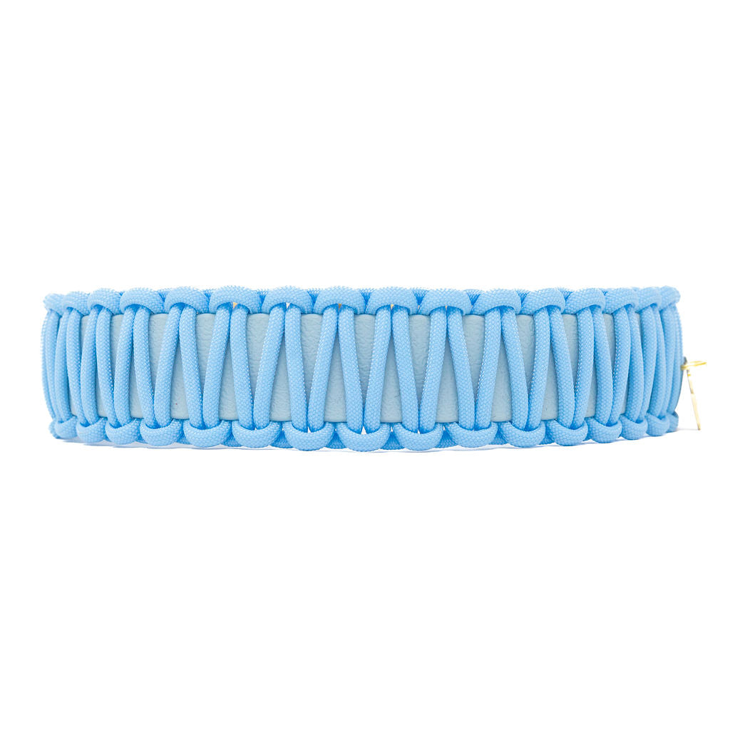 Biothane Paracord Halsband "Pastellblau/Pastellblau"