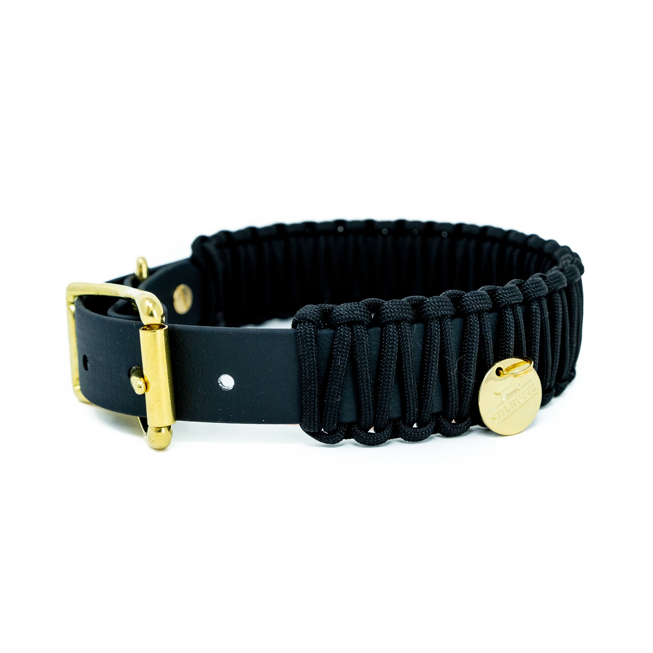 Biothane Paracord Halsband "Schwarz/Schwarz"