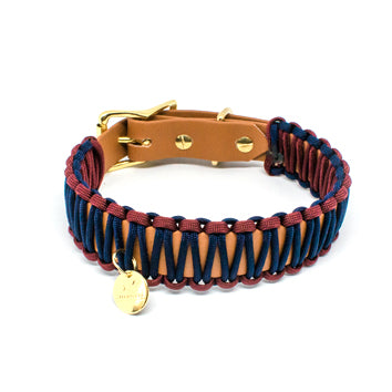 Biothane Paracord Halsband "Coganc/Dunkelblau-Dunkelrot"