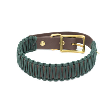 Biothane Paracord Halsband "Dunkelbraun/Dunkelgrün"