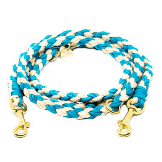 Paracord Leine "Creme/Neontürkis"