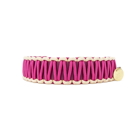 Biothane Paracord Halsband "Fuchsia/Fuchsia-Creme"