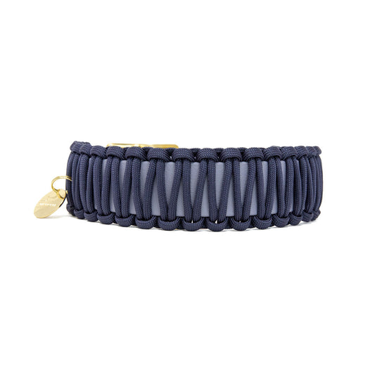Biothane Paracord Halsband "Grau/Navyblue"