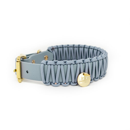 Biothane Paracord Halsband "Grau/Taubenblau"