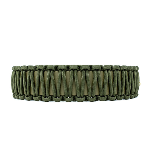 Biothane Paracord Halsband "Oliv/Dunkeloliv"