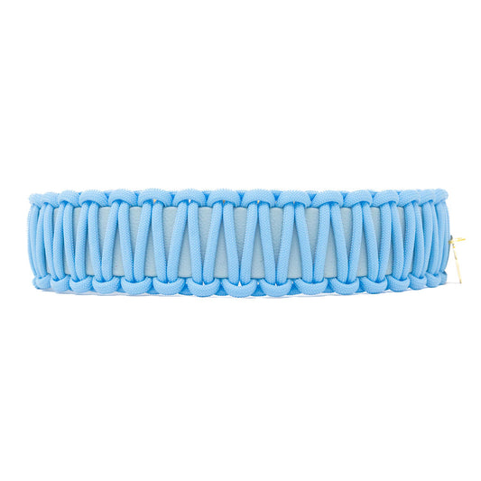Biothane Paracord Halsband "Pastellblau/Pastellblau"