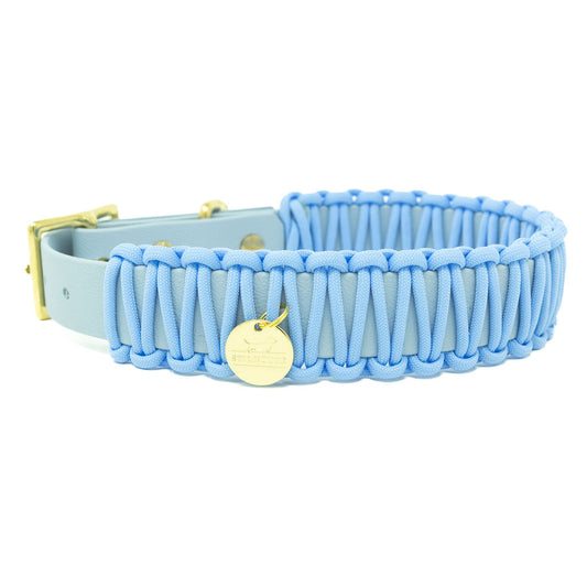 Biothane Paracord Halsband "Pastellblau/Pastellblau"
