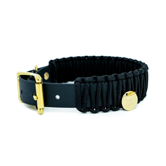 Biothane Paracord Halsband "Schwarz/Schwarz"