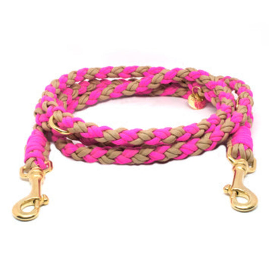 Paracord Leine "Beige/Neonpink"