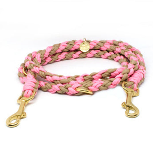 Paracord Leine "Beige/Rosa"