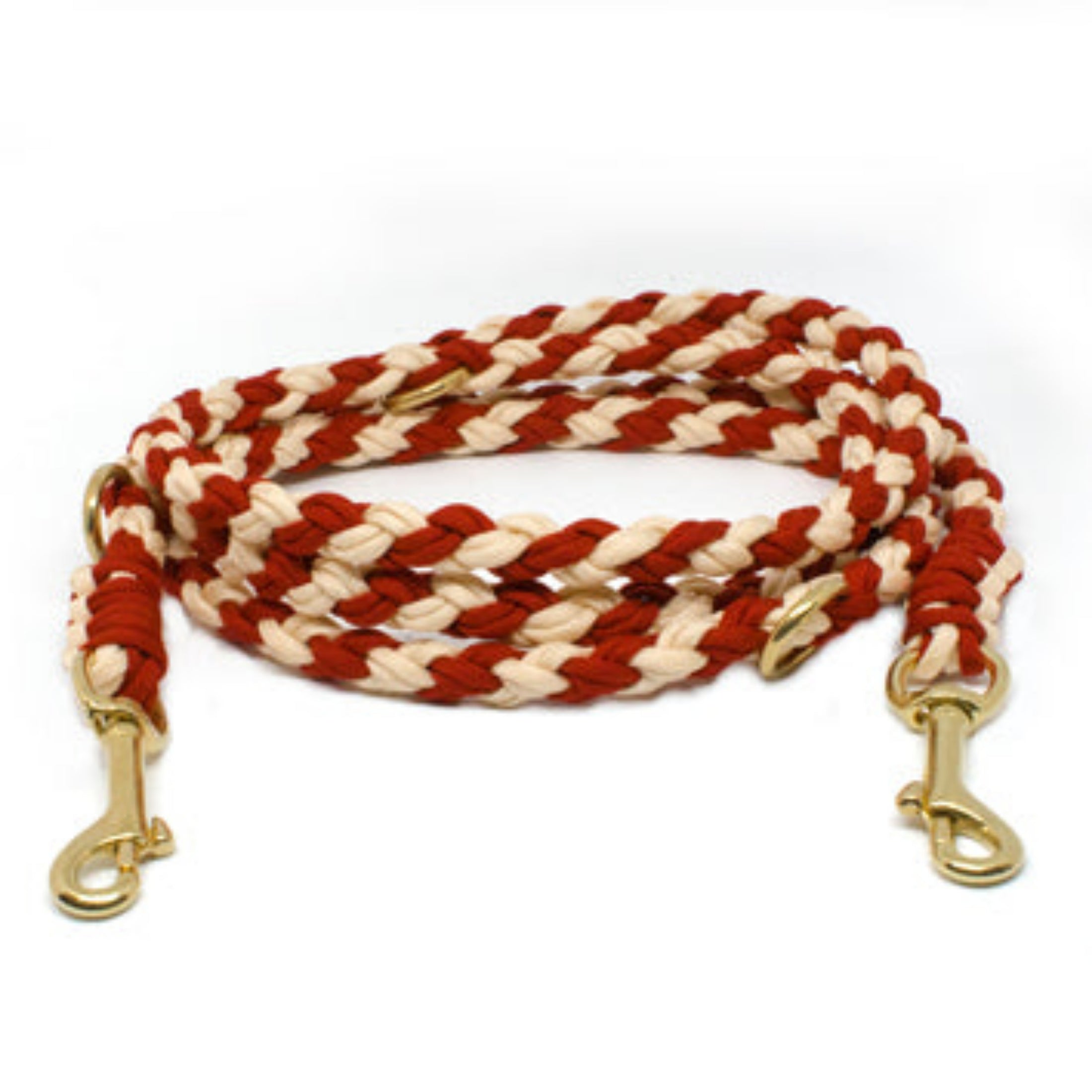 Paracord Leine "Creme/Rot"
