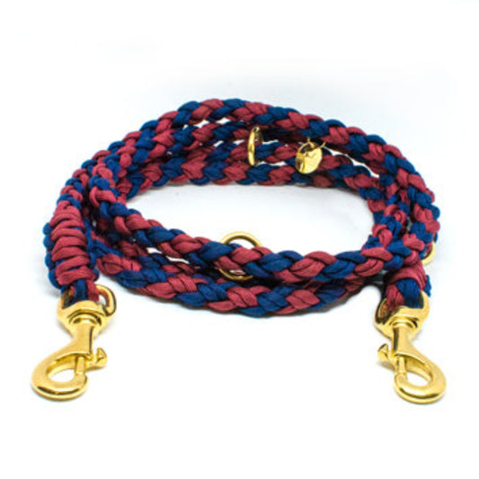Paracord Leine "Dunkelblau/Dunkelrot"