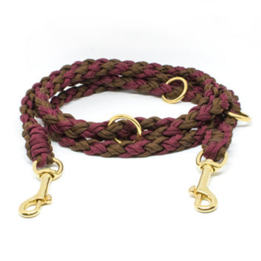 Paracord Leine "Dunkelbraun/Dunkelrot"