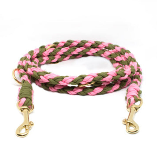 Paracord Leine "Oliv/Rosa"